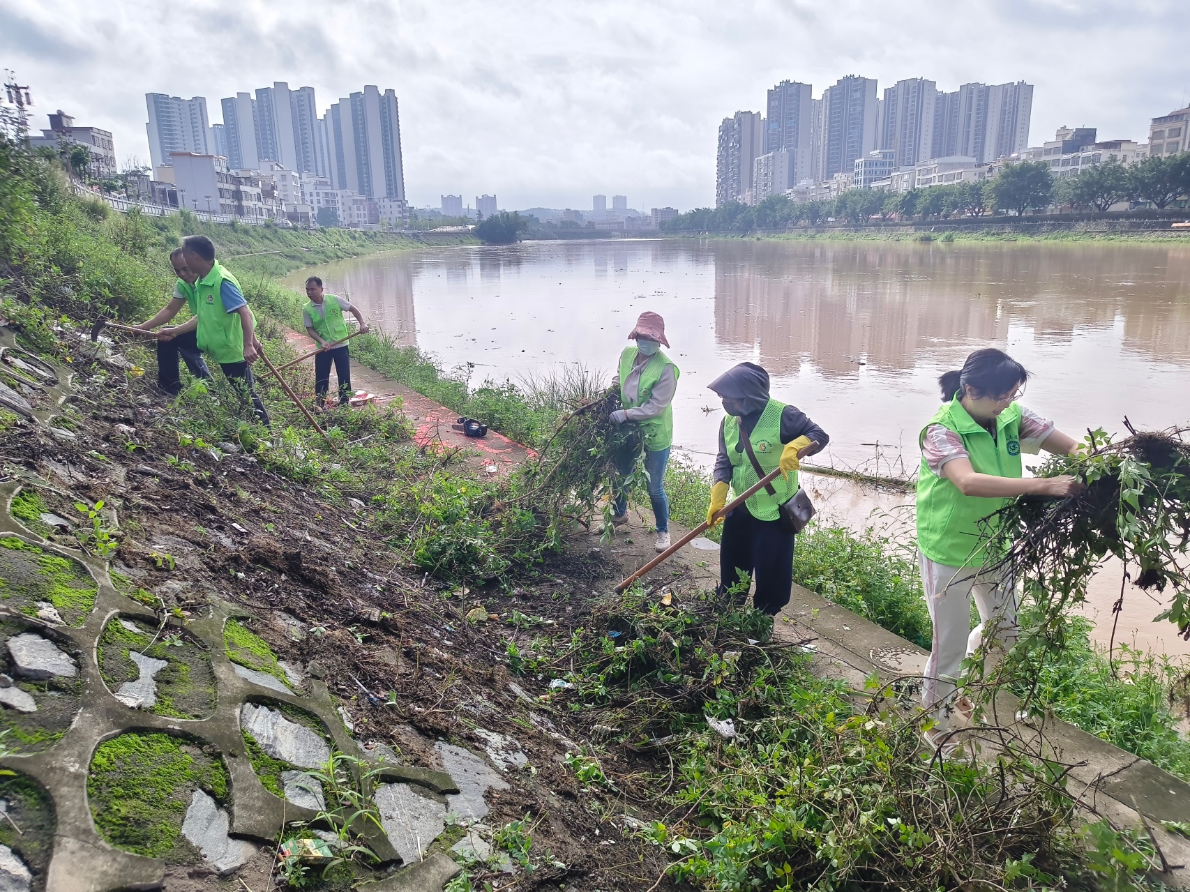 守护碧水清流，巾帼志愿在行动！高州市巾帼志愿者开展鉴江河堤清洁活动-4.jpg